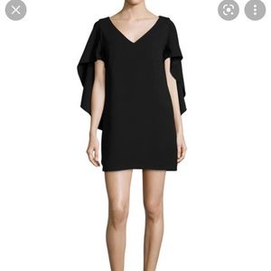 Opening Ceremony Talene Cascade-Sleeve Crepe Dress, Black